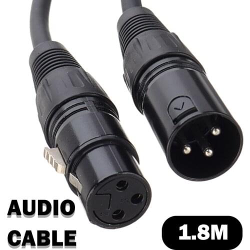 For Mic Speakers 1pc 1.8M Dual Shielded Male To Female Microphone Audio Cable Durable XLR 3Pin Microphone Cables Pohiks