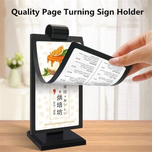 100*200mm Double Sided Table Top Acrylic Menu Card Sign Display Stand Upright Ad Photo Frame For Restaurants Promotions
