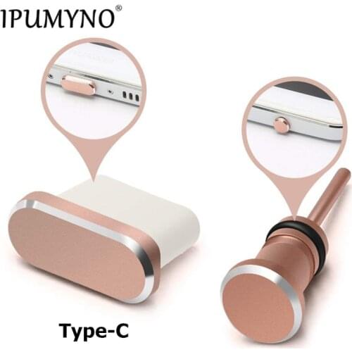 IPUMYNO 10 sets Type-C Dust Plug Aluminium Type C Jack Phone USB-C Charger Port For Xiaomi Mi A1 5X Huawei P10 P20 Samsung S8 S9
