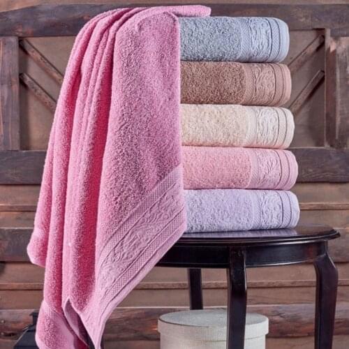 Julie Bath Kitchen Fashion Face Hand Towel Set with Multiple Colors Vip Cotton Luxury Soft White Pink Brown Blue Purple 6 pcs