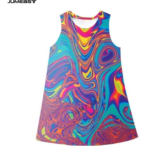 Jumeast Women Dresses Paint Spray Art Hip Hop Sleeveless Dress Suspender Nightdress
