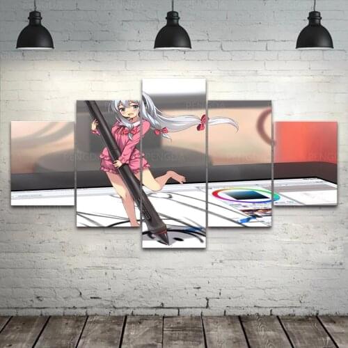 Canvas Hd Prints Pictures Anime Wall Art 5 Panel Painting Home Decoration Modular Eromanga Sensei Poster For Living Room Frame
