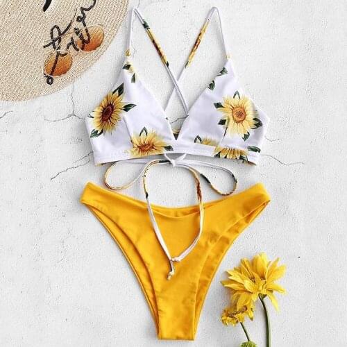 Printed Bikini Set Sexy Swimwear Women 2020 Mujer Push Up Padded Biquini Bathers Bandage Bathing Suit Swimsuit Bikin