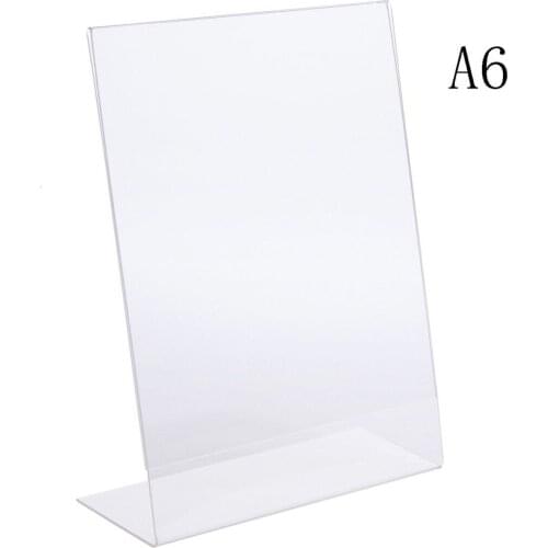 L-type A6(10*15cm) Clear Acrylic Sign Label Poster Advertising Desktop Table Price Tag Cards Display Stand Holder
