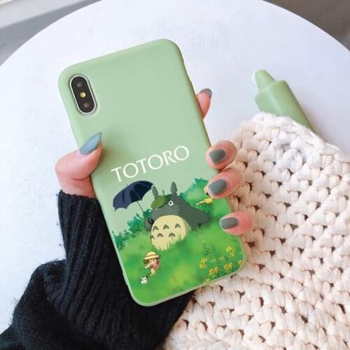 Cute My Neighbor Happy Totoro Phone Case For IPhone 11 12 Pro XS MAX XR X 7 8 Plus SE 2020 Mini Anime Soft Back Cover Coque Bag
