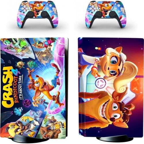 Crash Bandicoot PS5 Standard Disc Skin Sticker Decal Cover for PlayStation 5 Console and Controllers PS5 Disk Skin Vinyl