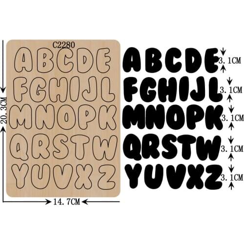 New letter Wooden die Scrapbooking C-2280 Cutting Dies Multiple sizes