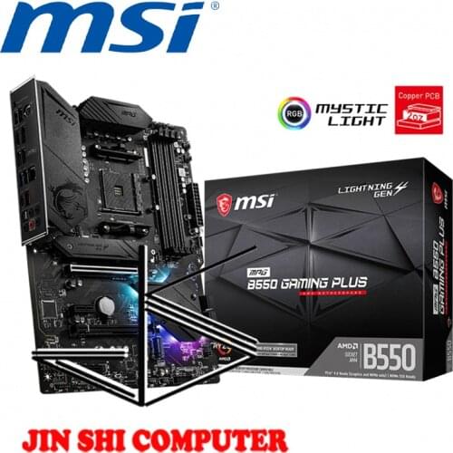 NEW MSI MPG B550 GAMING PLUS Support for 3rd Gen AMD Ryzen SOCKET AM4 Supports DDR4 Memory, up to 4400(OC) MHz PCIe 4.0 M.2