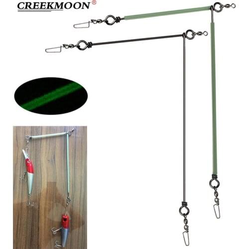 Sea Boat Fishing Single Pole Balance 30cm/50cm Luminous Bold Stainless Steel Wire Fishing Tool Set for Fish Lure Line Connector