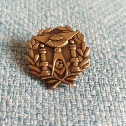 Wholesale 1" Brass masonic lodge lapel pin freemasonry gift