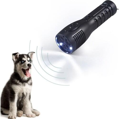Pet Dog Repeller Anti Barking Training Device Trainer LED Ultrasonic 3 In 1 Stop Bark Ultrasonic Repeller