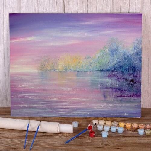 Natural Scenery Gentle Waters Paint By Numbers Set Acrylic Paints 50*70 Boards By Numbers Wall Paintings Crafts Handicraft