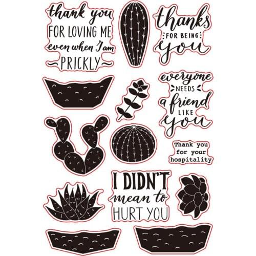 Cactus Succulents Clear Silicone Stamp for Scrapbooking DIY Photo Album Decorative Card Making Clear Stamps 4x6 inch New 2019