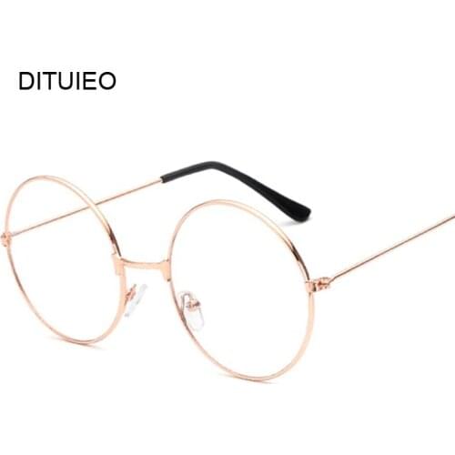 Vintage Style Women Popular Round Metal Clear Lens Glasses Frame Trendy Unisex Nerd Anti-radiation Spectacles Eyeglass Frame