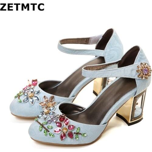 2020 Spring rhinestone Shoes Women jewelled diamond high heels Pumps bridal crystal wedding shoes plus size shoes for women