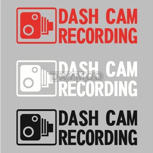 Dash Cam Recording Warning Stickers Bike Decorate Applique Car Styling Decals Auto Window Body Graphic