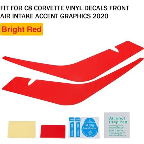 Car Styling Vinyl Decals Front Air Intake Accent Stickers Graphics Cover for Corvette C8 2020