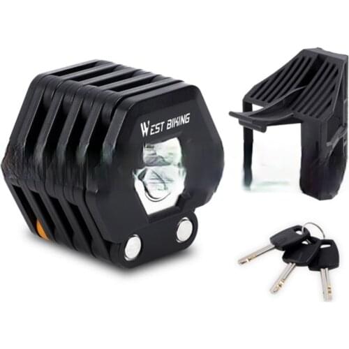 WEST BIKING Bike Lock Anti Theft Foldable Chain Locks With Key Alloy Steel Folding Safety Motorcycle Bicycle Locks For Cycling