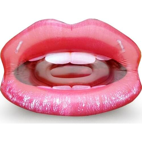 Factory Supply Inflatable Float Lips Floating Bed Sexy Rose Gold Lips Swim Ring Large Thickened Float Life Buoy