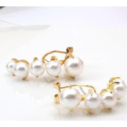 Pearl Stud Earrings For Women Ant Shape Alloy Piercing Earring Delicate Jewelry For Female Party Matching Stuff Anniversary Gift