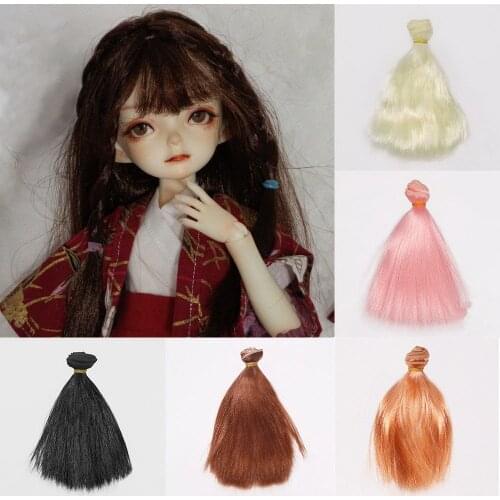 15cm/25cm Imitation Mohair Straight Hair Weft Soft Hair Wigs for BJD SD Puliip Kurhn Blyth All Doll Toy Doll Accessories