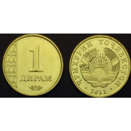 Tajikistan 1 dirham 2011 New Genuine Original Coins 100% Real Issuing Coins Unc