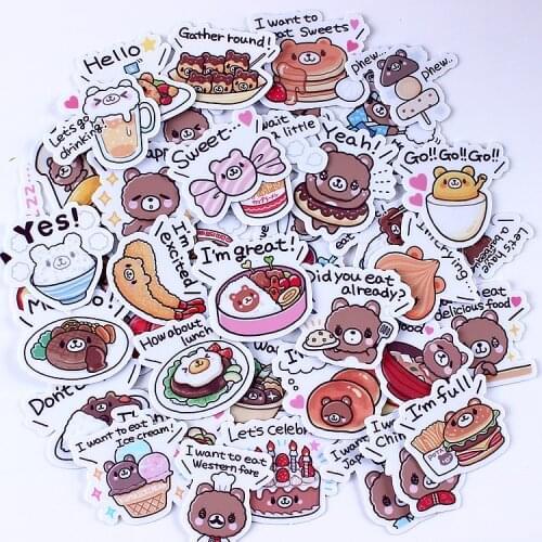 40pcs Creative kawaii self-made bear delicious food stickers scrapbooking decorative stickers/DIY craft photo albums