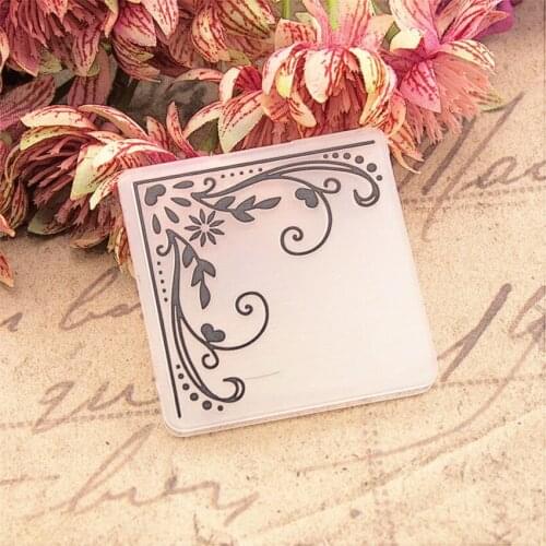 5x5cm Easter vines Embossing folders Plastic bump Scrapbooking DIY Template Fondant indentation Cake Photo Album Card Make