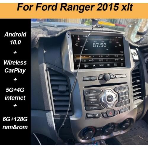 For Ford Ranger 2015 Xlt Android 10 6GB Ram 128GB Rom 2Din Car Radio Multimedia Autoradio Stereo Player GPS Navigation Head Unit