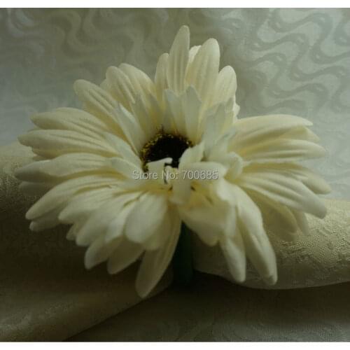 White silk flower napkin ring, napkin holder