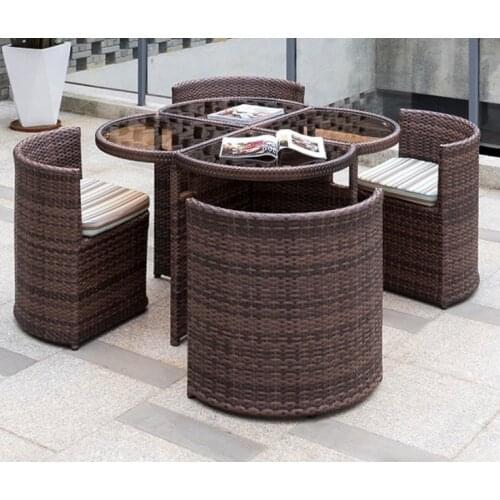 Freeshipping Wicker Rotating Outdoor PE Rattan Furniture Round Chair Coffee Table