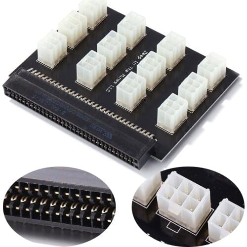 750W-1200W Server PSU Supply Breakout Board Adapter 12 Ports PCIe 6 Pin for DPS-800GB 1200FB 1200QB UM 750RB ETH BTC Mining