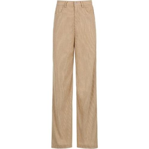 Autumn Winter Wide Leg Corduroy Pants Women High Waist Plus Size Casual Loose Ankle-Length Straight Leg Trousers 4XL 5XL 6XL