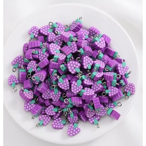 Cartoons Purple Grape Shape Polymer Clay Beads 30-90Pcs/pack Loose Spacer Beads Jewelry Making DIY Bracelet Necklace Accessories