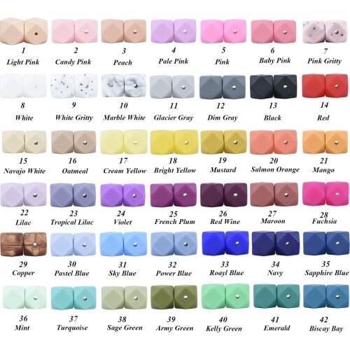 10 PCS Silicone Beads Teething Hexagon 14 MM /17MM Silicone Chew Bead Teeth Necklace DIY Jewelry Parts Food Grade Silicone Beads