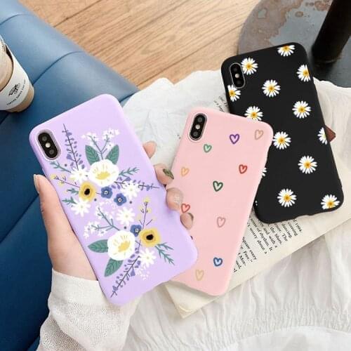 Cute Daisy Love Flower Case for iPhone 12 Mini 11 Pro Max XR XS Max 10 X SE 2020 6 6S 7 8 Plus Cover for iphone 12 pro Cases