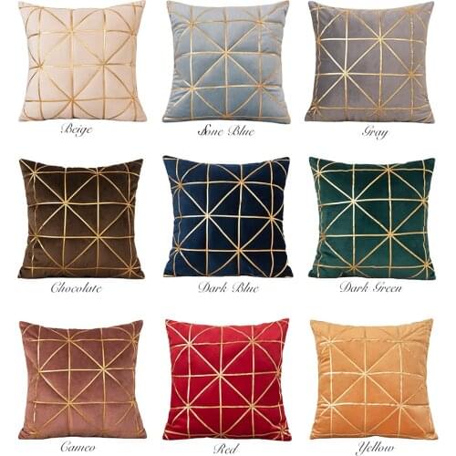 CURCYA Fashion Decorative Cushion Covers Velvet Soft Modern Nordic Throw Pillow Case 45x45cm for Sofa Car Chair Seat