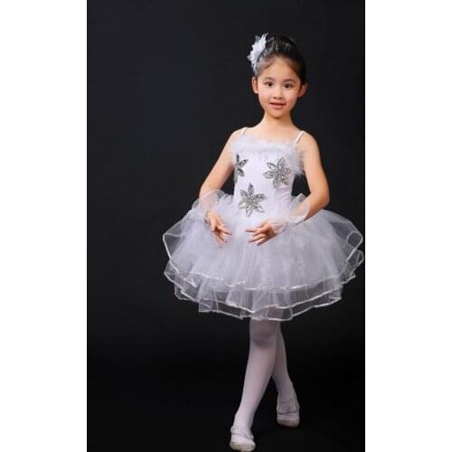 Children Elegant Classic White Swan Lake Dance Ballet Tutu Ballet Costume Dance Wear Free Shipping