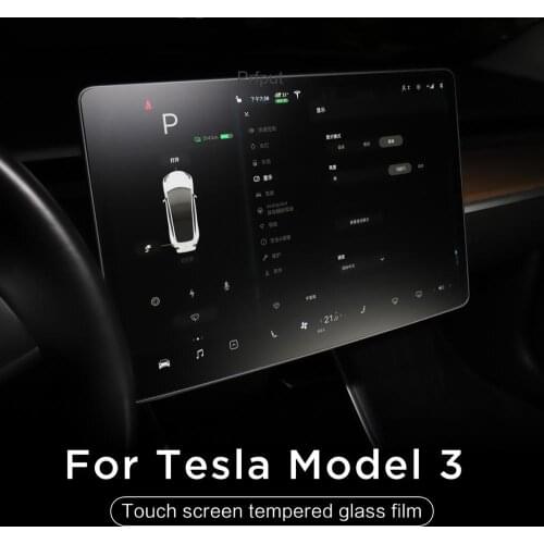 For Tesla Model 3 15\" Center Control Touchscreen Car Navigation Touch Screen Protector, P50 P65 P80 P80D 9H Tempered Glass