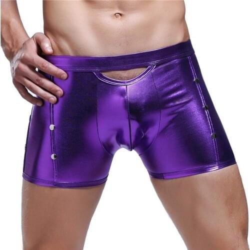 Exotic Dancewear Leather Lingerie Rubber Gummi Party Latex Schwarz Mens Fashion Shorts Underwear Size S-XXL