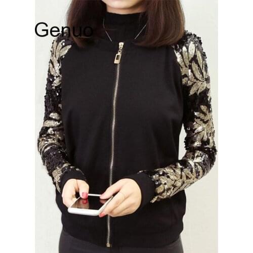 Женские черные бомберы Genuo China At AliExpress