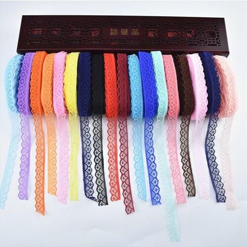 Hot sale 10yard/lot African lace Ribbon fabric 14MM DIY embroidery dress sewing wedding decoration,floral Handicraft accessories