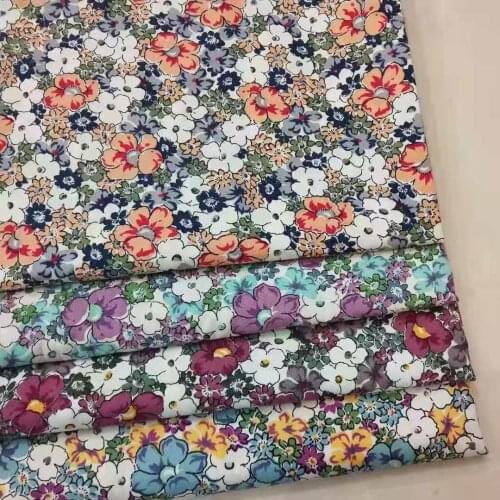 2021 New Arrivals Floral Poplin Cotton Sewing Fabric DIY Childrens Wear Cloth Make Baby Dress Decoration Home 160g/meter