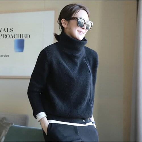 Autumn Winter New Turtleneck Cardigan Women Cashmere Sweater Long Sleeve Cardigan Knitting Winter Sweater Women Tops Loose Coat