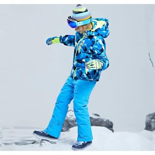 Goexplore Snowboard Suit Boys Childrens winter clothing set Baby sport windproof Warm Coat Jumpsuit Ski Jacket And Pants Girls