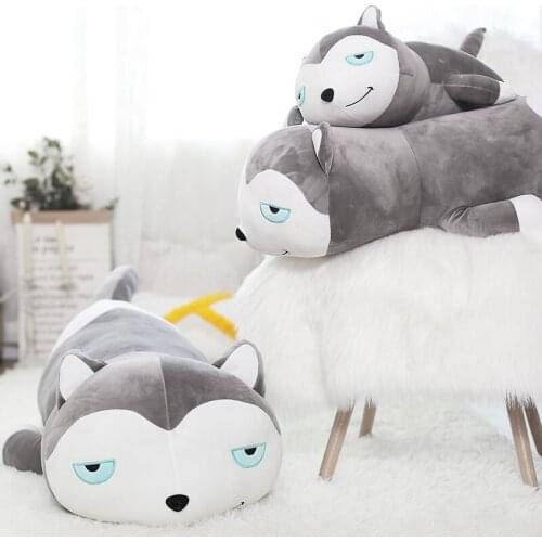 60-100cm Cute Husky Dog Plush Toy Stuffed Soft Animal Dog Pillow Cushion Christmas Gift Peluche for Kids Girls Kawaii Present