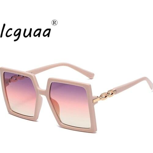 Fashion Metal Frames Sunglasses Big Chain Arms Square Eye Glasses Outdoor Brand Designer For Women Gafas Oculos UV400 Sunglasses