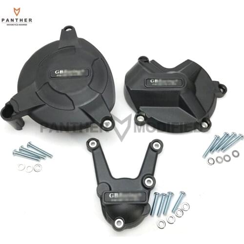 Black Motorcycles Secondary Engine Protection Cover Set Case for GB Racing for BMW S1000RR S1000R HP4 2009-2016