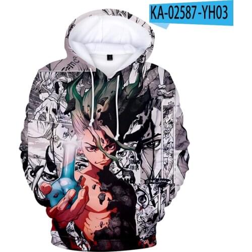 2021 New Dr Stone 3D Printing Hoodies Anime Dr Stone Hoodie Sweatshirt Boys/girls Cartoon Clothes Cute Children Clo Kids Clothes