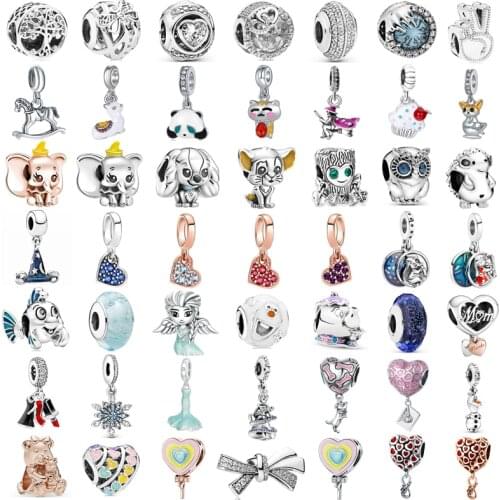 New Fashion Charm Original Popular Love Lollipop Beaded Love Diamond Pendant Fits Original Pandora Lady Bracelet Jewelry Gift